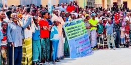 A large protest against Al-Shabaab terror group held in Somalia
