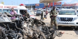 In Mogadishu, a roadside bomb kills four individuals