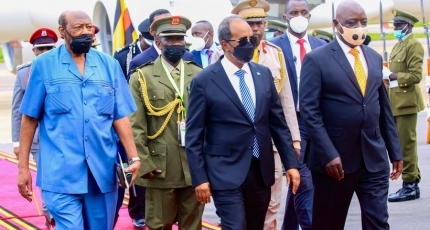 Somalia president in Uganda for 2nd visit in two months