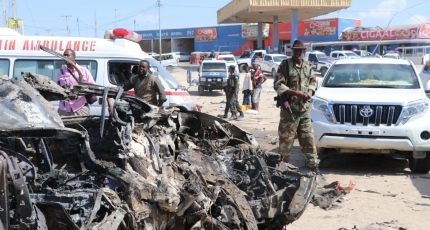 In Mogadishu, a roadside bomb kills four individuals