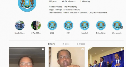 Villa Somalia’s Instagram account hacked, hacker posts videos