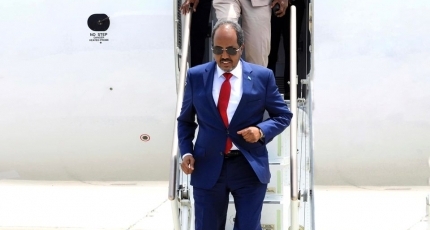 Somalia president back home after a 4-day visit to Uganda