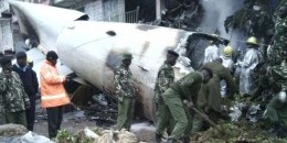 Cargo plane crashes into building in Kenya