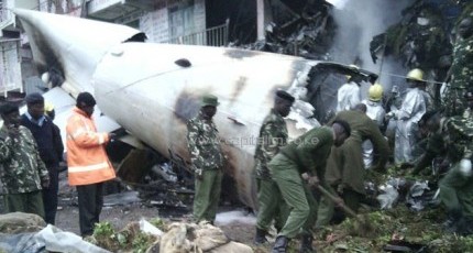 Cargo plane crashes into building in Kenya
